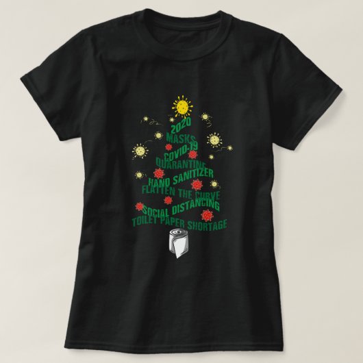 T-shirt Covid-19 sapin de Noël (Design devant)