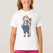 T-shirt Cow as Farmer with Pitchfork (Devant)