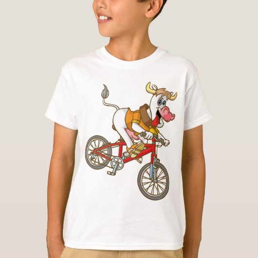 T-shirt Cow biking (Devant)