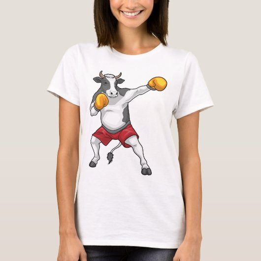 T-shirt Cow Boxer Boxing gloves Boxing (Devant)