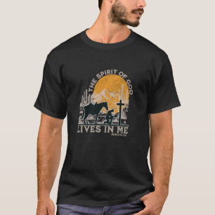 T-shirt Cow-boy à genoux à la croix Mari Papa chrétien Jés