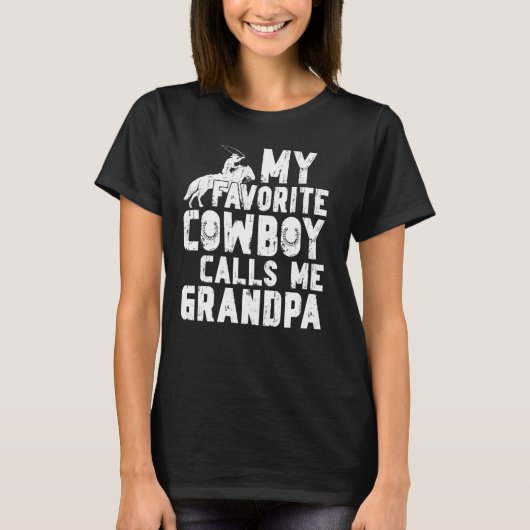 T-shirt Cow-boy m'appelle papy papy rodéo cavalier de rodé (Devant)