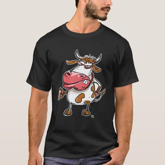 T-shirt Cow Bull With Coffee Cup (Devant)