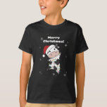 T-shirt Cow Cheerful Christmas Winter Animals<br><div class="desc">The cow at Christmas with fairy lights. Funny animals with toxits and snow for the holidays. Donc Funny for Christmas in July. Cows are cute animals et perfect pour Christmas.</div>