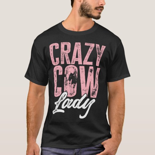 T-shirt Cow Farm Animals Crazy Cow Lady (Devant)