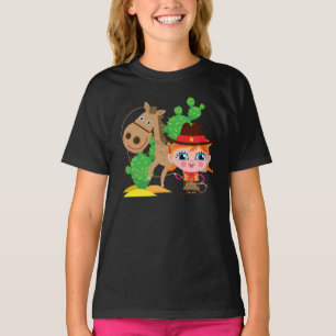 T-shirt Cow-girl et cheval