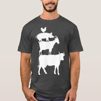 T-shirt Cow Goat Pork Chicken Farmer Animal Country T-Shir