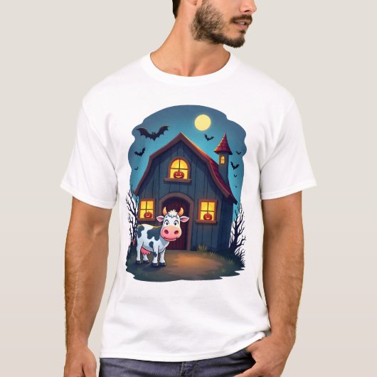 T-shirt Cow & Haunted Barn (Devant)