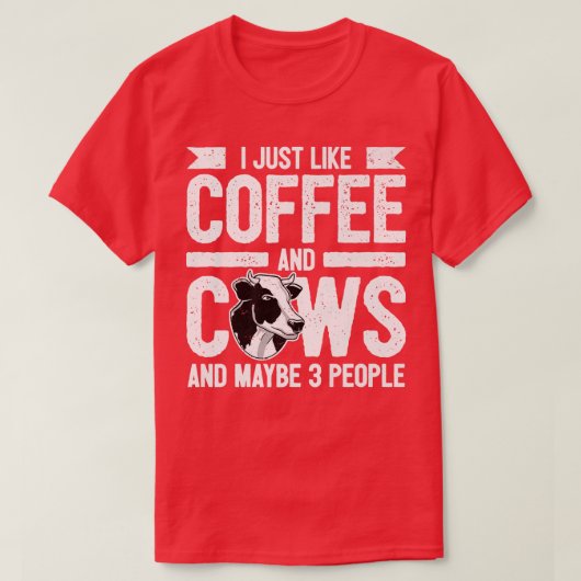 T-shirt Cow Lover Cattle Farmer Coffee And Cows (Design devant)