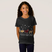 T-Shirt Cow Merry Christmas Cute Plaid Leopard X-Mas Pajam (Devant entier)