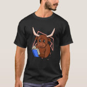 T-shirt Cow Reading Book for Bookworm and Book (Devant)