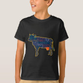 T-shirt Cow Silhouette Tygraphy Phrases Heifer Fun Chris (Devant)
