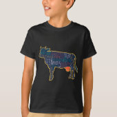 T-shirt Cow Silhouette Tygraphy Phrases Heifer Fun Chris T (Devant)