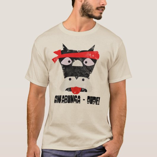 T-shirt Cowabunga Dude Grunge Exercice Ninja Cow (Devant)