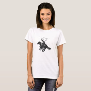 T-shirt Cowboy à cheval bourré courant avec lasso