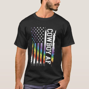 T-shirt Cowboy Af États-Unis Drapeau américain Arc-en-ciel