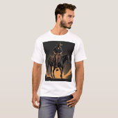 T-shirt Cowboy avec son cheval (Devant entier)