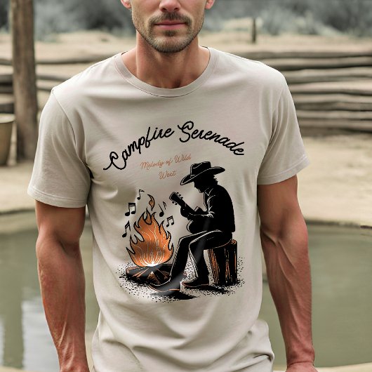 T-shirt Cowboy Campfire Harmony - Guitare Nostalgique Joua