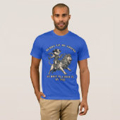 T-shirt Cowboy cat chevauchant un lion (Devant entier)