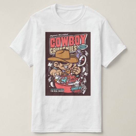 T-shirt Cowboy Cereal Pop Art Parodie (Design devant)