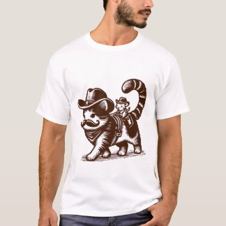 T-shirt Cowboy Chat Meowdy Fundy Chat pour femmes Hommes E
