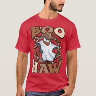 T-shirt Cowboy Cowgirl Ghost Boo Haw Retro Halloween Weste