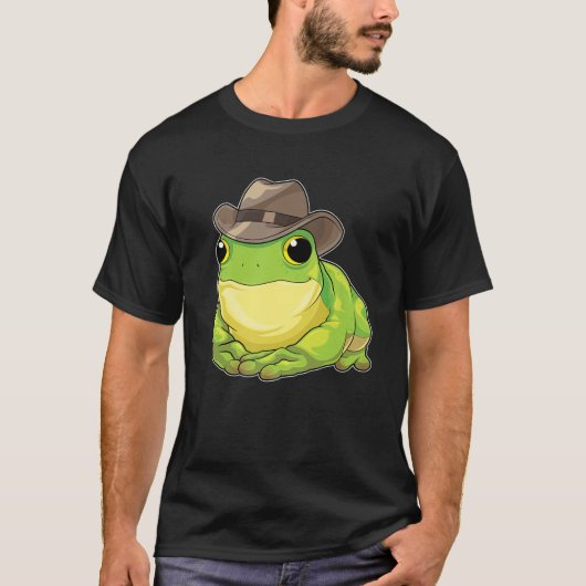 T-shirt Cowboy Frog Funny Amphibian Western Toad (Devant)