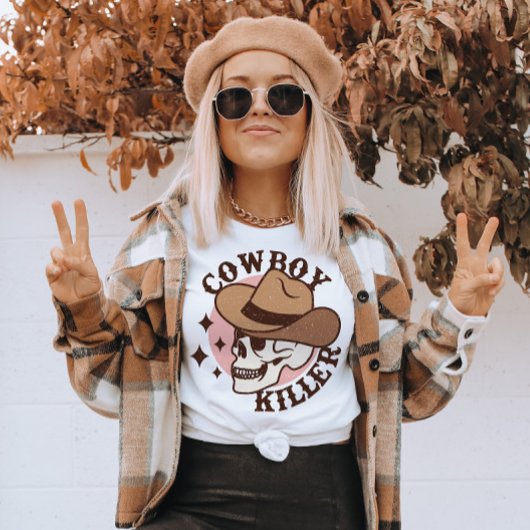 T-shirt Cowboy Funny Halloween Squelette