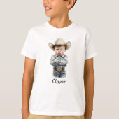 T-shirt Cowboy Grumpy personnalisé en tenue Denim (Devant)