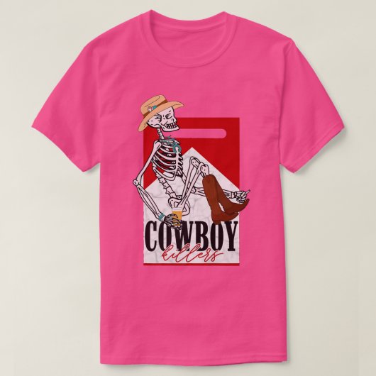 T-shirt Cowboy Killers Funny Cowboy Skeleton Ouest Sud (Design devant)
