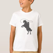 T-shirt cowboy lançant de l' équitation de lasso élevant d (Devant)