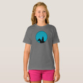 T-shirt Cowboy on Horseback Silhouette - Turquoise  (Devant entier)