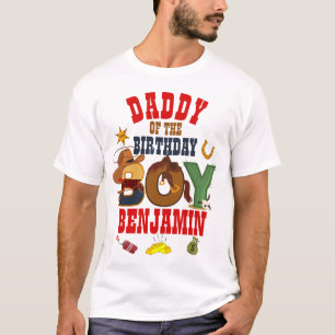 T-shirt Cowboy papa du garçon d'anniversaire