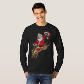 T-shirt Cowboy Père Noël Xmas Reindeer Rodéo Noël À Texa (Devant entier)
