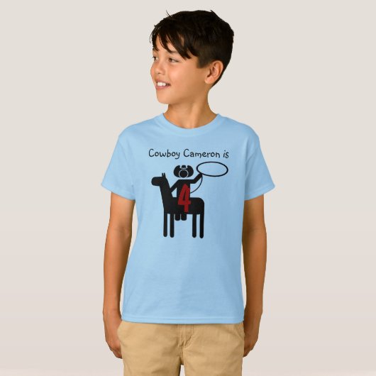 T-shirt Cowboy Personnalisable Anniversaire (Devant entier)