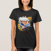 T-shirt Cowboy Photo Text Sunflower Accent T Shirt (Devant)