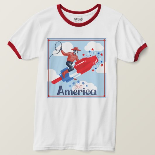 T-Shirt Cowboy Pop Américain (Design devant)
