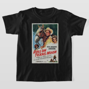 T-shirt Cowboy Poster Roll Sur Texas Moon