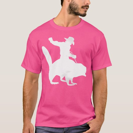 T-shirt Cowboy Riding A Beaver Distressed (Devant)