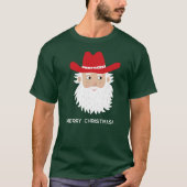 T-shirt Cowboy Santa Claus Custom Text Christmas (Devant)