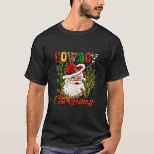 T-shirt Cowboy Santa Claus Noël Western Cactus Buffle