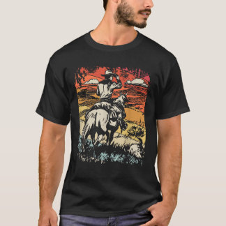 T-shirt Cowboy Vintage Par SamBro Rétro Unisexe Adultes En