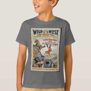 T-shirt Cowboy Wild West Personnalisez le nom et le texte 
