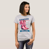 T-shirt Cowgirl Attitude Bottes Né à la danse (Devant entier)