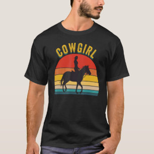 T-shirt Cowgirl Cavalier Fille Cheval Brun Cowgirl 1