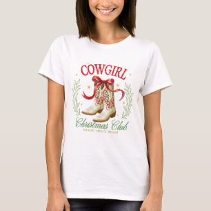 T-shirt Cowgirl Christmas Club Western Holiday Design
