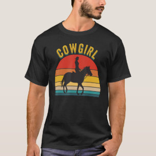 T-shirt Cowgirl Cow Girl Horse Brown Cowgirl 1