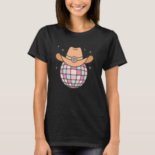 T-shirt Cowgirl Cowboy Casquette Disco Light Ball Pink Flo