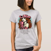 T-shirt Cowgirl Glam Rose Coquette Rodeo Diva (Devant)