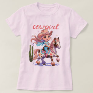 T-shirt Cowgirl Joyride - Cheval tacheté Western Adventure
